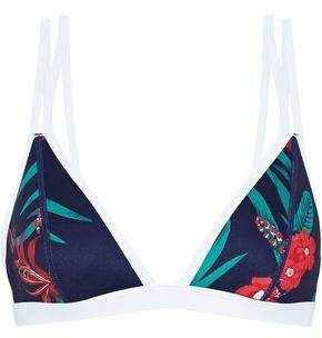 Maui Floral-print Neoprene Triangle Bikini Top