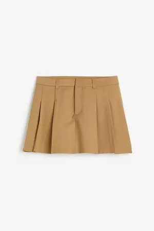 Pleated A-line Skirt - Dark beige - Ladies | H&M US