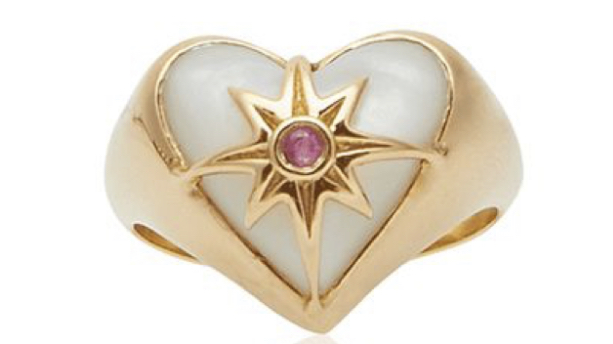 pearl heart ring