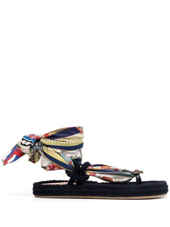 ETRO scarf-tie Sandals - Farfetch