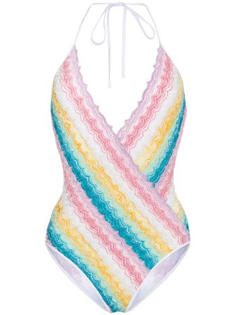 Missoni Mare Striped Wrap Swimsuit - Farfetch