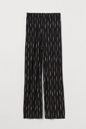 Wide-cut Jersey Pants - Black