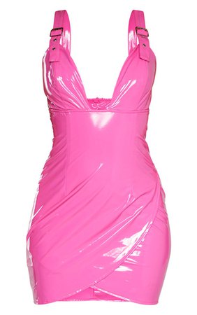 hot pink vinyl dress