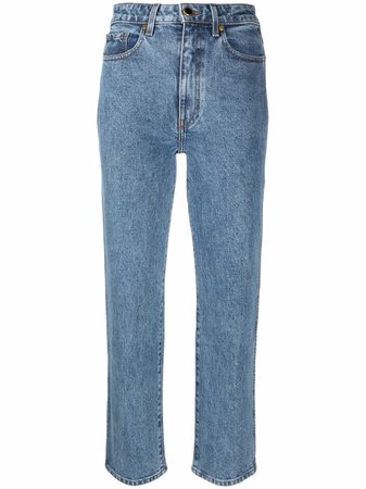 Shop KHAITE Abigail high-waisted straight leg jeans with Express Delivery - FARFETCH