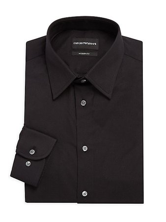 Emporio Armani Modern-Fit Solid Dress Shirt | SaksFifthAvenue