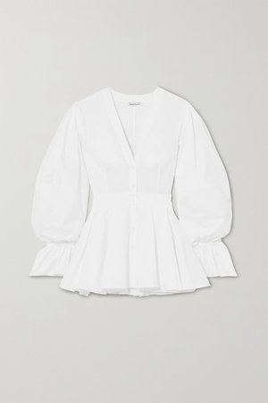 Alexander McQueen | Cotton-poplin peplum blouse | NET-A-PORTER.COM