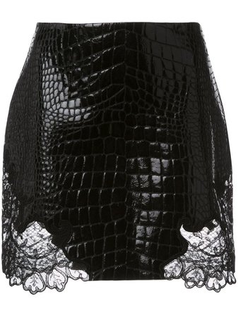 black crocodile skirt