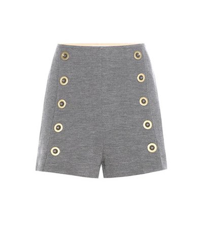 Embellished wool shorts