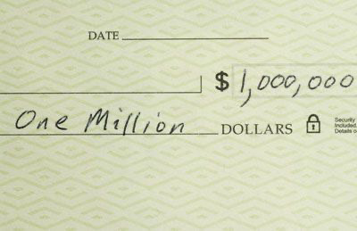 million dollar check