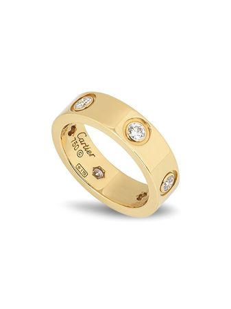 Cartier pre-owned 18k yellow gold diamond Love ring - FARFETCH