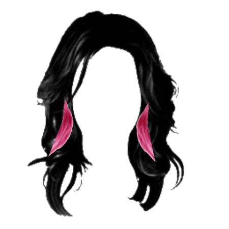 Black pink hair png
