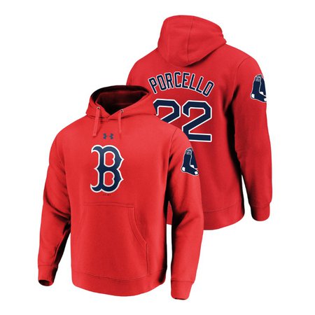 Red Sox Full Button On-Field Red Rick Porcello Jacket Men's