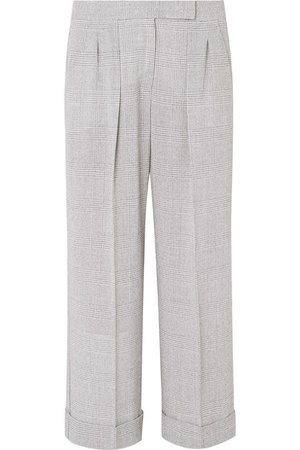 Max Mara | Dax cropped Prince of Wales checked wool wide-leg pants | NET-A-PORTER.COM