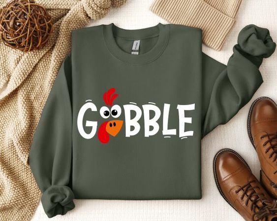 Gobble Turkey Thanksiving Sweatshirt and Hoodie - ootheday.