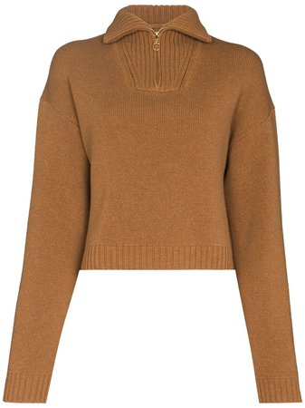 Nanushka front-zip cropped knitted jumper - FARFETCH