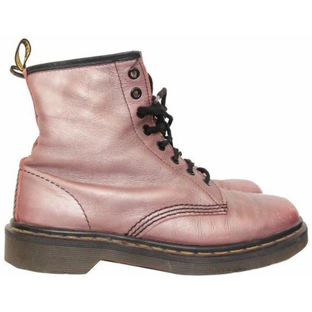 RESERVED // 90s pink Dr Martens, metallic iridescent low boots,...