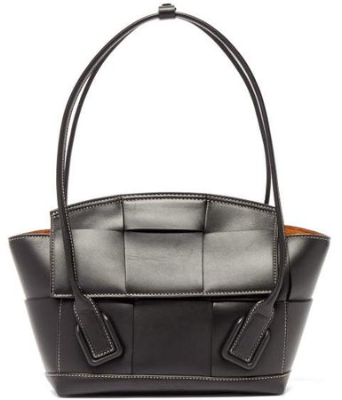 Arco 33 Small Intrecciato Leather Bag - Womens - Black