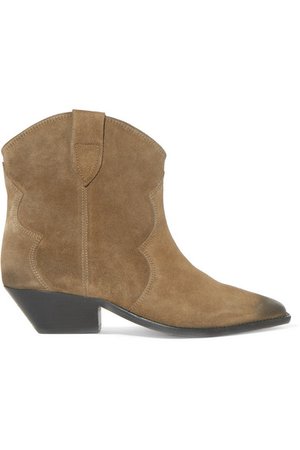 Isabel Marant | Dewina distressed suede ankle boots | NET-A-PORTER.COM