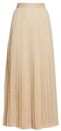 Lawrence Pleated Crepe Skirt - Womens - Beige