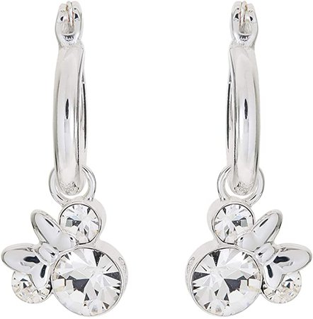 Amazon.com: Disney Minnie Mouse Silver Plate Brass Crystal Birthstone Hoop Earrings: April