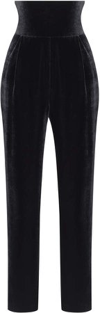 High-Rise Silk-Blend Velvet Straight-Leg Pants Size: 34
