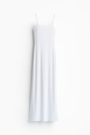 Ribbed Maxi Dress - White - Ladies | H&M US