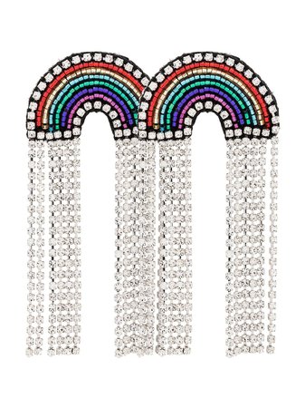 Venessa Arizaga Multicoloured Rainbow Crystal And Rhinestone Earrings | Farfetch.com