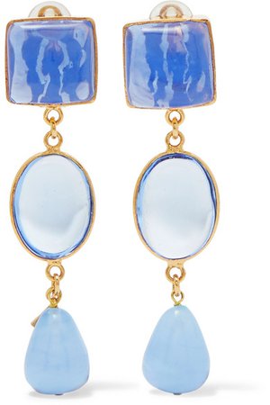 Loulou de la Falaise | Gold-plated glass clip earrings | NET-A-PORTER.COM