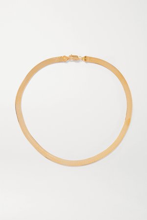 Gold Herringbone XL gold vermeil necklace | Loren Stewart | NET-A-PORTER