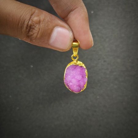 Natural Druzy Pendant Electrofrmed Gold Plated Jewelry - Etsy.de