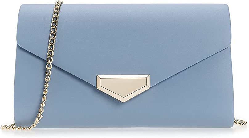 Charming Tailor PU Clutch Purse for Women Evening Bag Chic Clutch Handbag for Special-occasion (Powder Blue): Handbags: Amazon.com