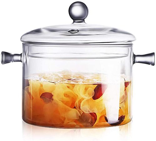 Amazon.com: Glass Saucepan with Cover, 1.5L/50 FL OZ Heat-resistant Glass Stovetop Pot and Pan with Lid, The Best Handmade Glass Cookware Set Cooktop Safe for Pasta Noodle, Soup, Milk, Baby Food: Home & Kitchen