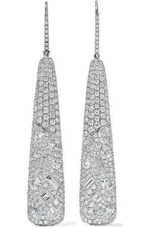 Martin Katz | 18-karat white gold diamond earrings | NET-A-PORTER.COM
