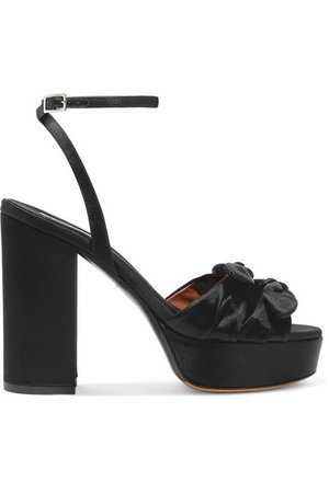 Tabitha Simmons | Jodie bow-embellished satin platform sandals | NET-A-PORTER.COM