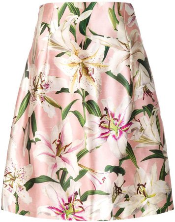 floral print silk skirt