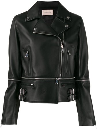 Christopher Kane Zip Details Biker Jacket CFWJK700 Black | Farfetch