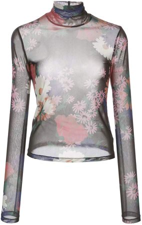 Mick floral-print sheer blouse