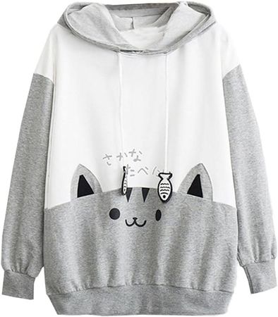 Amazon.com: Cute Cat Hoodie for Teen Girls Long Sleeve Tops Funny Color Splicing Tees Kawaii Autumn Sweatshirt Comfy Blouse Pink : Pet Supplies