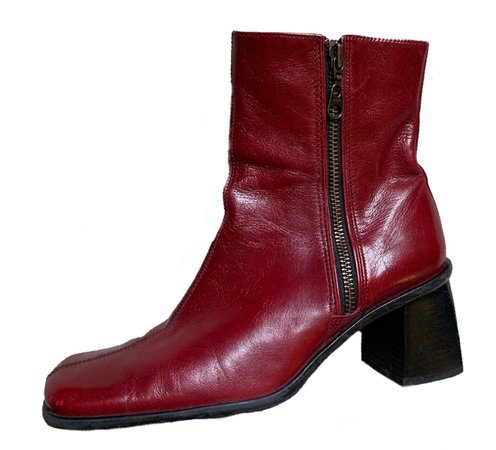 red 70s boots