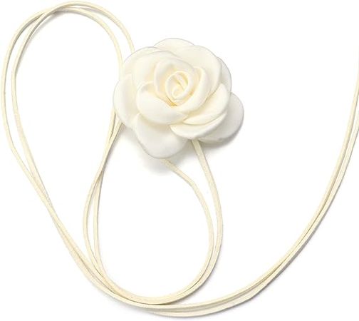 Amazon.com: Chuyau Flower Choker Necklace Rose Choker Camellia Flower Lace-up Necklace Gothic Choker for Women Girls : Clothing, Shoes & Jewelry
