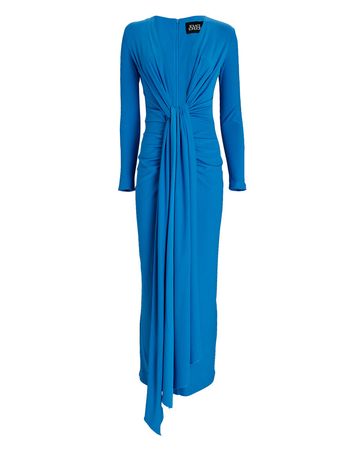 Solace London Lorena Knotted Crepe Midi Dress | INTERMIX®