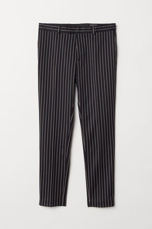 Skinny Fit Striped Pants - Dark blue/striped - Men | H&M US