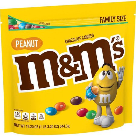 M&M's Peanut Family Size Chocolate Candies - 19.2oz : Target