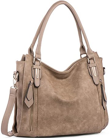 Amazon.com: Handbags for Women Shoulder Tote Zipper Purse PU Leather Top-handle Satchel Bags Ladies Medium Size Uncle.Y Sepia Brown : Clothing, Shoes & Jewelry