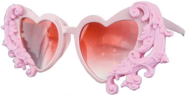 fancy pink cat eye heart shaped glasses