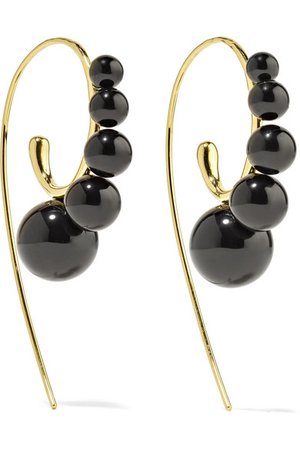 Ippolita | Nova 18-karat gold onyx earrings | NET-A-PORTER.COM