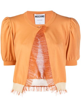 Shop orange Moschino tulle trim cardigan with Express Delivery - Farfetch