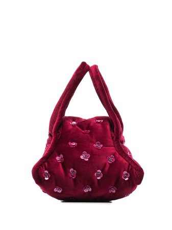 Khaore flower appliqué detailed handbag red KH70167400 - Farfetch