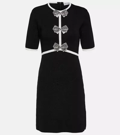 Ella Bow Embellished Minidress in Black - Rebecca Vallance | Mytheresa