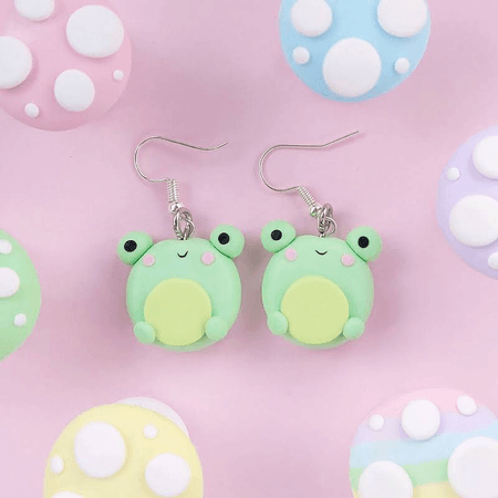 frog earrings